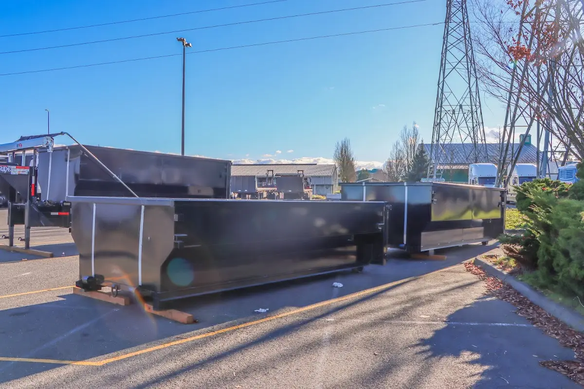 Roll-off dumpster ready for waste disposal at job site for Commercial Dumpster Rental in New Port Richey East